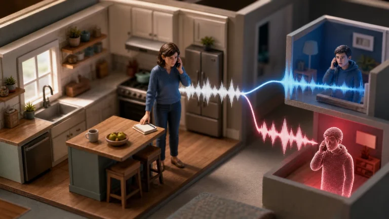 Editorial security illustration for AI Voice Scams: How to Verify an Emergency Call From a Family Member
