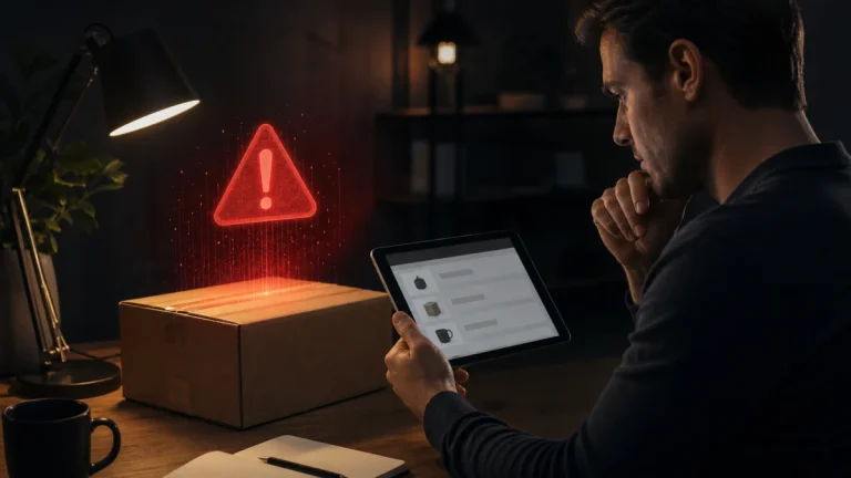 Editorial security illustration for Amazon Order Scams: How to Check a Suspicious Purchase Alert