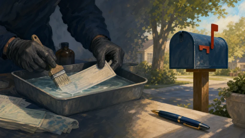 Editorial security illustration for Check Washing Fraud: How to Protect Mailed Payments