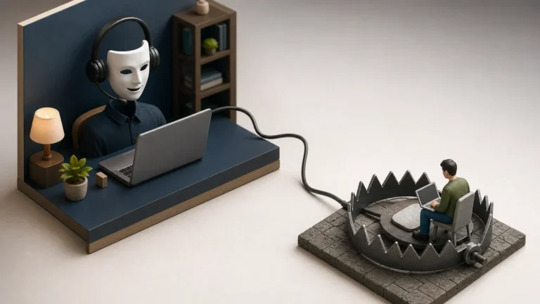 Editorial security illustration for Fake Customer Support Scams: How They Work and How to Stay Safe