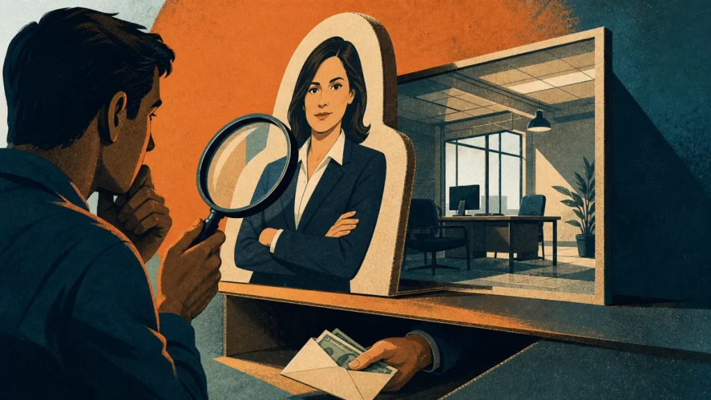 Editorial security illustration for LinkedIn Job Scams: How to Check a Recruiter and Company