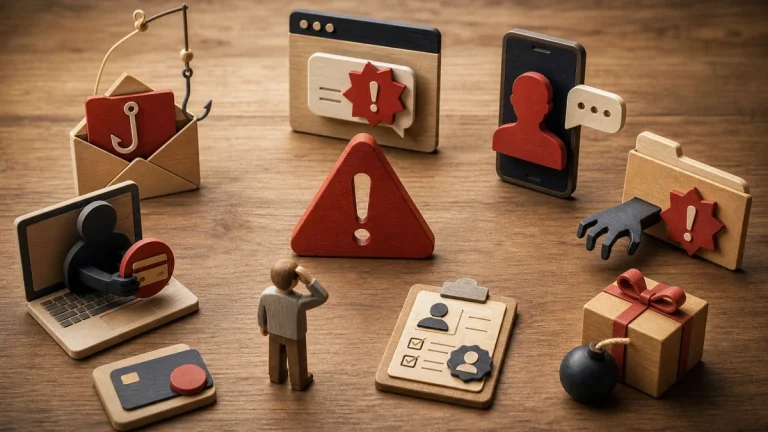 Editorial security illustration for New Online Scam Warning Signs You Should Never Ignore