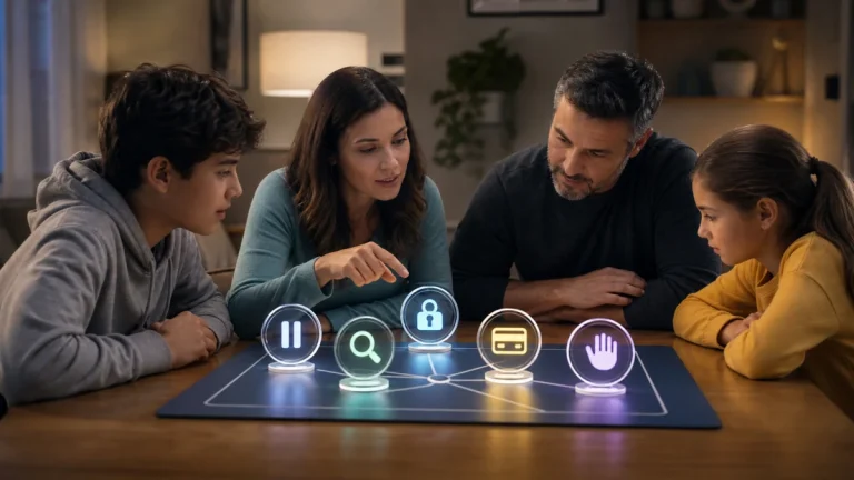 Editorial security illustration for Online Safety Rules Every Family Should Discuss
