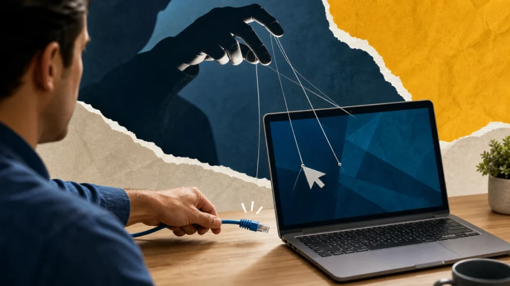 Editorial security illustration for Remote Access Scams: Never Let a Stranger Control Your Computer