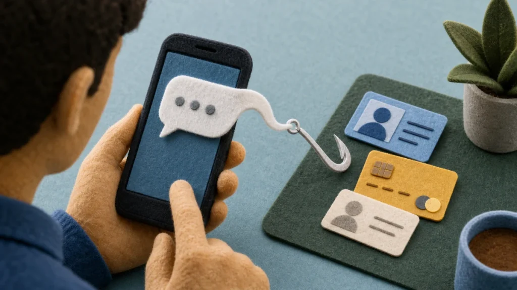 Editorial security illustration for Smishing Explained: How Text Message Scams Steal Your Information